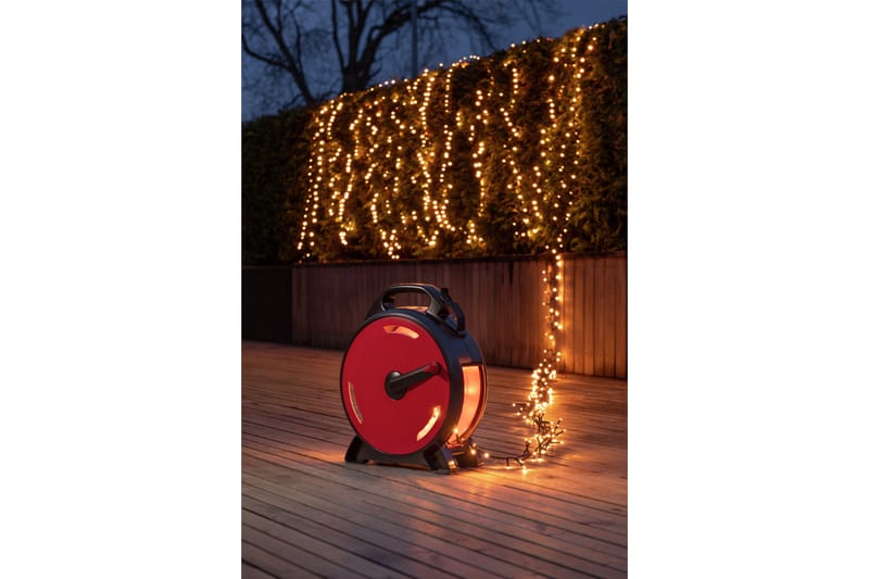 Sladdvinda, 1000 varmvita LED Svart/Röd - Konstsmide - Belysning - Dekorationsbelysning - Dekorationsbelysning utomhus - Ljusslinga utomhus