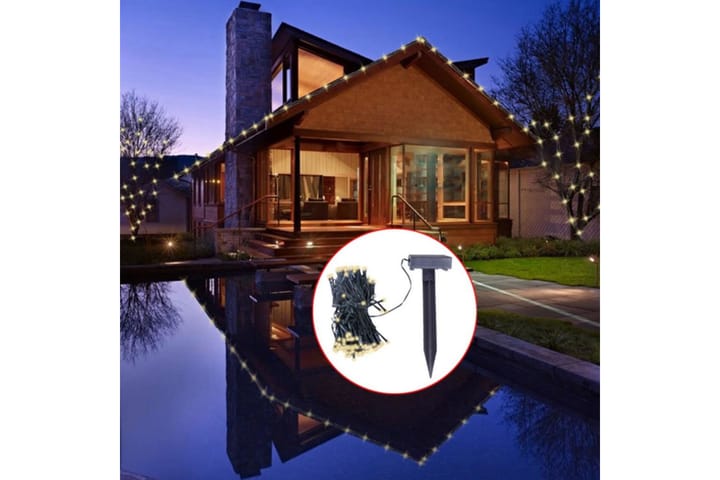 Soldriven ljusslinga LED varmvit - Svart - Utemöbler & utemiljö - Balkong & altan - Balkongbelysning