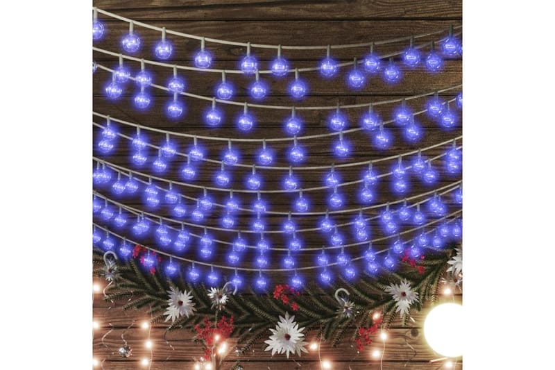 Ljusslinga 40 m kulor 400 lysdioder blå 8 funktioner - Blå - Belysning - Dekorationsbelysning
