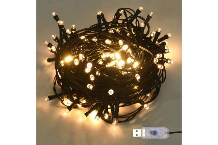 Ljusslinga med 300 LED varmvit 30 m PVC - Vit - Belysning - Dekorationsbelysning