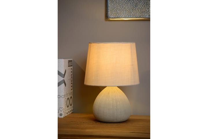 Bordslampa Ramzi 19 cmRund Benvit - Lucide - Belysning - Lampor & belysning inomhus - Bordslampa