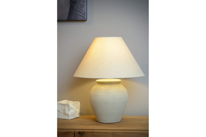Bordslampa Ramzi 33 cmRund Benvit - Lucide - Belysning - Lampor & belysning inomhus - Bordslampa
