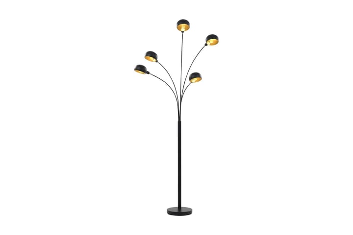 Golvlampa 200 cm 5xE14 svart och guld - Svart - Belysning - Inomhusbelysning & Lampor - Golvlampa