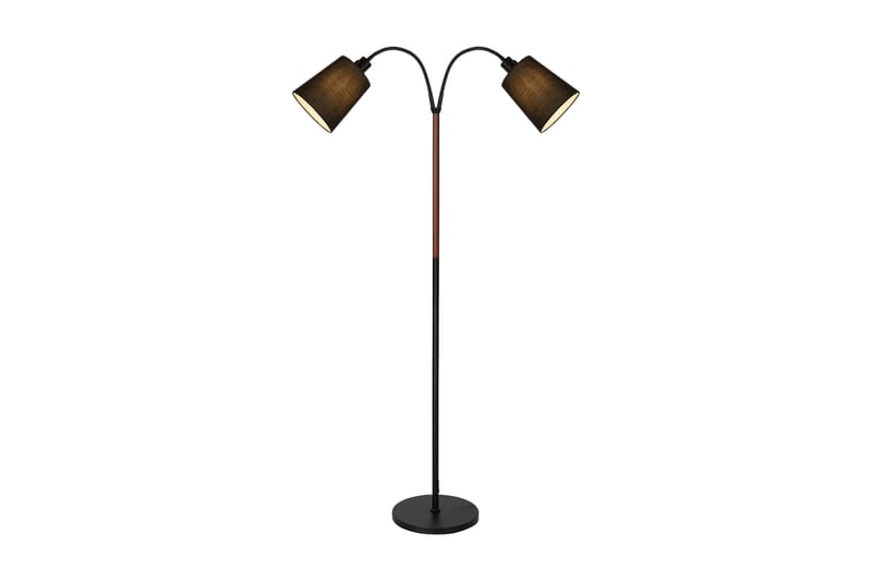 LJUSDAL golvlampa 2-arm, svart/valnöt - Aneta Lighting - Belysning - Lampor & belysning inomhus - Golvlampa