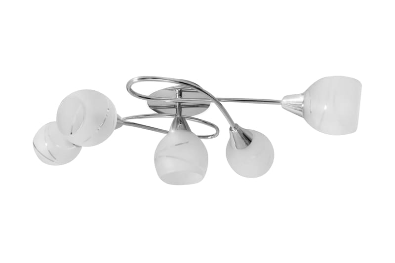 Taklampa med ovala glaskupor för 5 E14-lampor - Vit - Belysning - Inomhusbelysning & Lampor - Taklampa