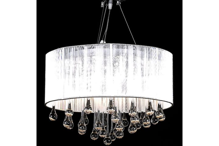 Takkrona med 85 kristaller vit - Vit - Belysning - Lampor & belysning inomhus - Taklampa & takbelysning