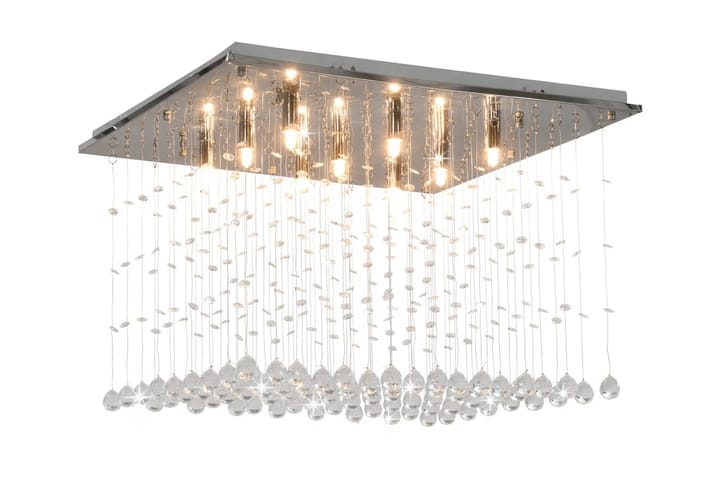 Taklampa med kristallpärlor silver kub G9 - Silver - Belysning - Lampor & belysning inomhus - Taklampa & takbelysning