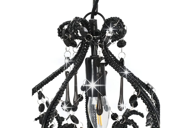 Taklampa med pärlor svart rund E14 - Svart - Belysning - Lampor & belysning inomhus - Taklampa & takbelysning - Kristallkrona & takkrona