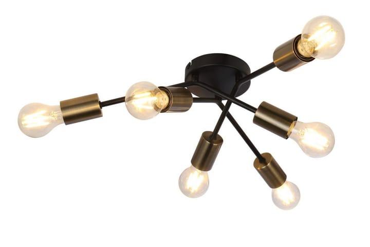 Plafond Sarini 6 Lampor Svart/Mässing - Globo Lighting - Belysning - Lampor & belysning inomhus - Taklampa & takbelysning