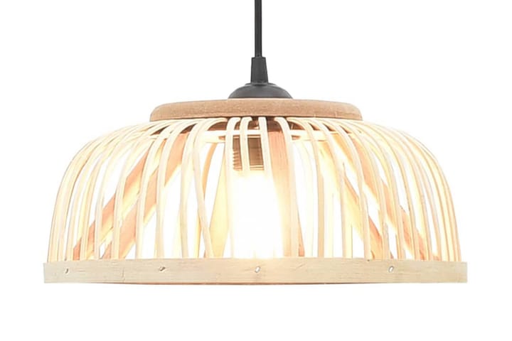 Taklampa bambu 34x14,5 cm 40 W halvglob E27 - Brun - Belysning - Lampor & belysning inomhus - Taklampa & takbelysning - Pendellampa & hänglampa