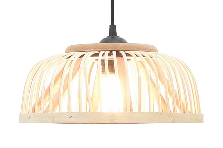 Taklampa bambu 40 W 30x12 cm halvglob E27 - Brun - Belysning - Lampor & belysning inomhus - Taklampa & takbelysning
