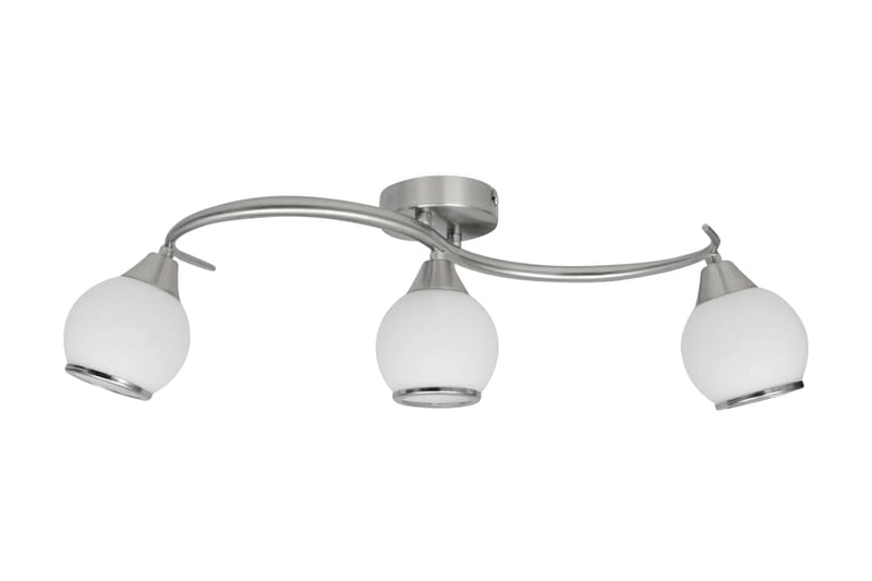 Taklampa med glasskärmar med böjd skena för 3 E14 glödlampor - Vit - Belysning - Inomhusbelysning & Lampor - Taklampa