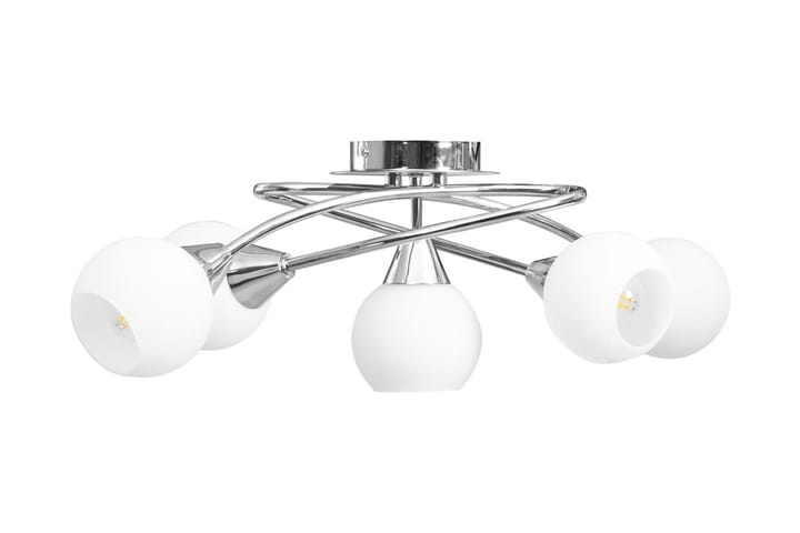 Taklampa med keramikskärmar för 5 E14-lampor vit klot - Vit - Belysning - Lampor & belysning inomhus - Taklampa & takbelysning