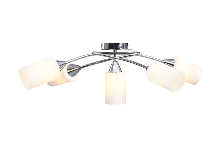 Taklampa med keramikskärmar för 5 E14-lampor vit kon - Vit - Belysning - Lampor & belysning inomhus - Taklampa & takbelysning
