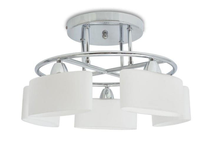 Taklampa med ovala glasskärmar för 5 E14-lampor 200 W - Vit - Belysning - Lampor & belysning inomhus - Fönsterlampa