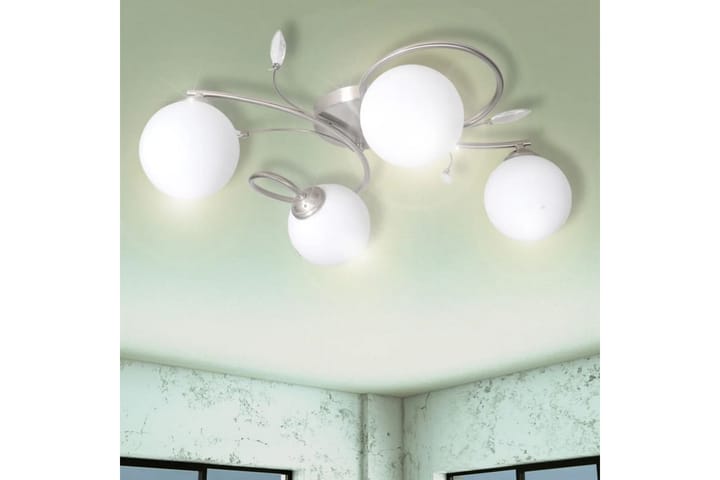 Taklampa med transparenta akrylblad och glaskupor 4 G9-lampo - Vit - Belysning - Lampor & belysning inomhus - Taklampa & takbelysning