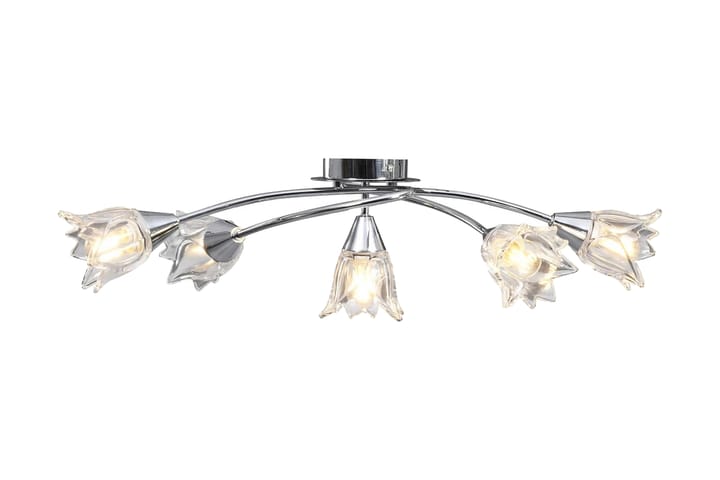 Taklampa med transparenta glasskärmar för 5 E14-lampor tulpa - Transparent - Belysning - Lampor & belysning inomhus - Taklampa & takbelysning