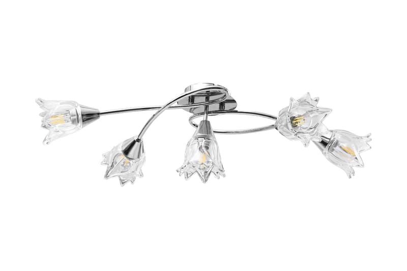Taklampa med transparenta glasskärmar för 5 E14-lampor tulpa - Transparent - Belysning - Lampor & belysning inomhus - Taklampa & takbelysning