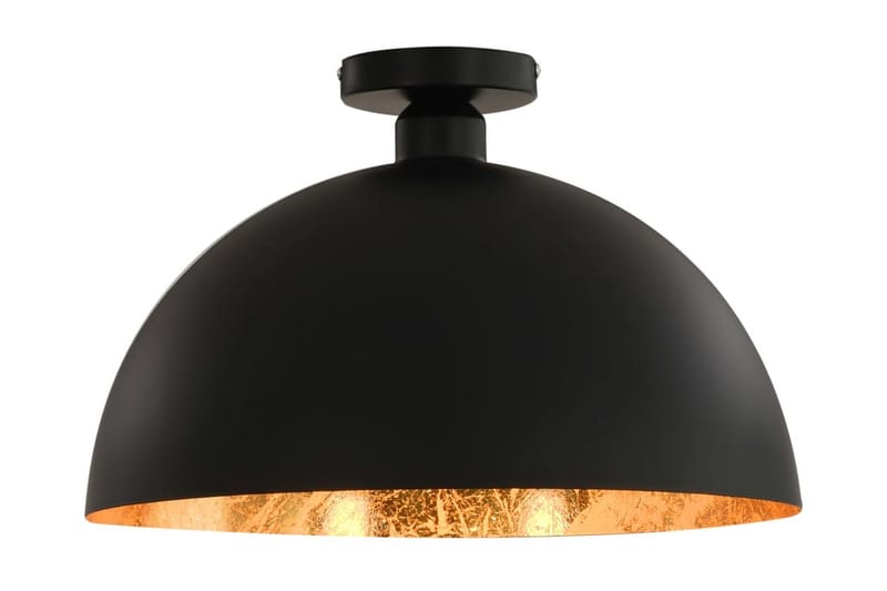 Taklampor 2 st svart och guld halvrunda E27 - Svart - Belysning - Belysningstillbehör - Lampskärm