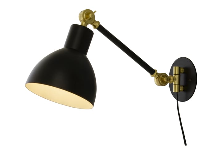 DUBLIN vägglampa, svart/matt mässing - Aneta Lighting - Belysning - Lampor & belysning inomhus - Sovrumslampa - Sänglampa - Sänglampa vägg