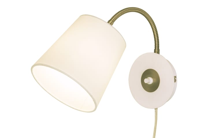 LJUSDAL vägglampa vit/matt mässing - Aneta Lighting - Belysning - Lampor & belysning inomhus - Vägglampa