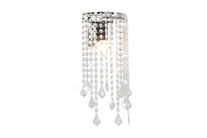 Vägglampa med kristallpärlor silver rektangulär E14-lampor - Silver - Belysning - Glödlampor & ljuskällor - LED-belysning