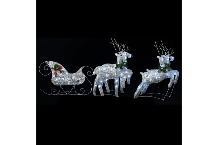 Juldekoration ren & släde 100 LED utomhus silver - Silver - Belysning - Julbelysning - Julbelysning utomhus