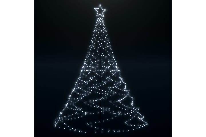 Julgran med metallstång 500 LED kallvit 3 m - Vit - Belysning - Julbelysning - Jullampor