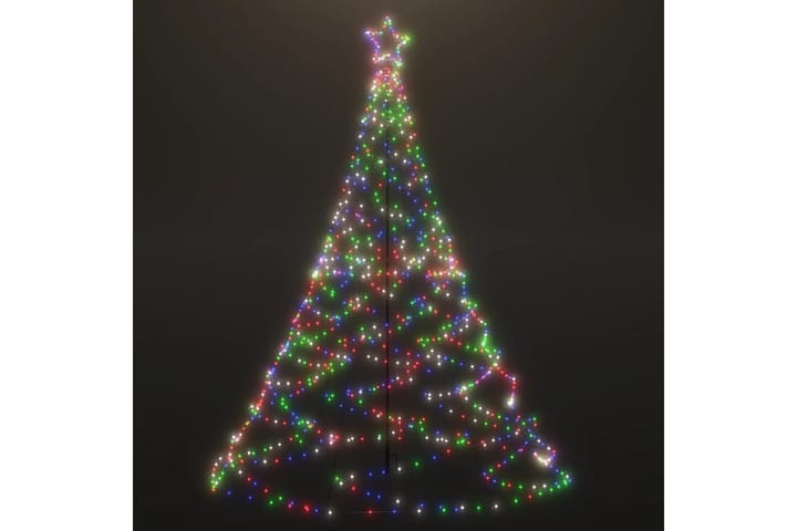 Julgran med metallstång 500 LEDs flerfärgad 3 m - Flerfärgad - Belysning - Julbelysning - Julbelysning utomhus