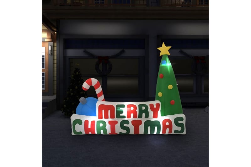Uppblåsbar juldekoration Merry Christmas LED 240x188 cm - Flerfärgad - Belysning - Julbelysning - Julbelysning utomhus