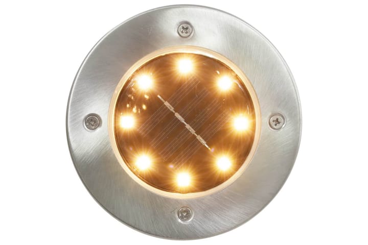 Marklampor soldrivna 8 st LED varmvit - Vit - Utemöbler & utemiljö - Trädgårdsdekoration & utemiljö - Trädgårdsbelysning