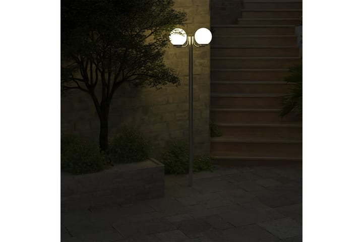 Trädgårdslampa 2 lampor 220 cm - Vit - Belysning - Utelampor & utomhusbelysning - Stolplykta & grindlykta
