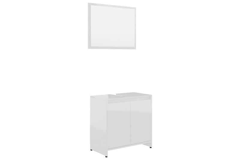 Badrumsmöbler 3 delar vit högglans spånskiva - Vit - Förvaring - Badrumsförvaring - Kompletta möbelpaket