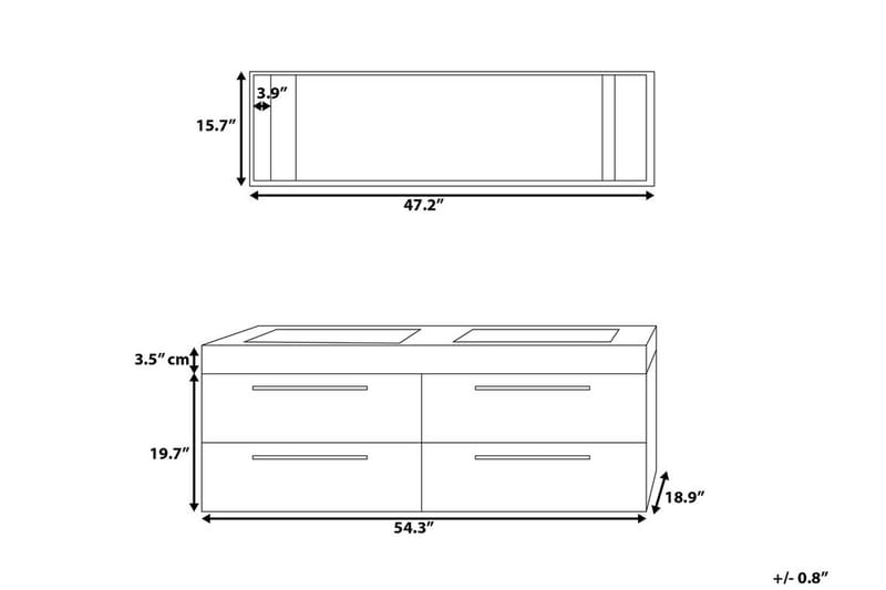 Badrumsmöbler Malaga 48|138 cm - Trä|Natur - Förvaring - Badrumsförvaring - Kompletta möbelpaket