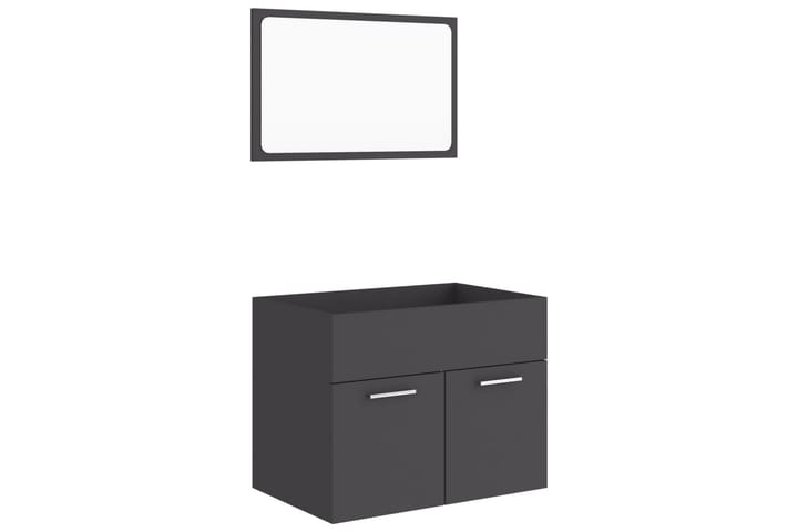 Badrumsmöbler set 2 delar svart spånskiva - Svart - Förvaring - Badrumsförvaring - Kompletta möbelpaket