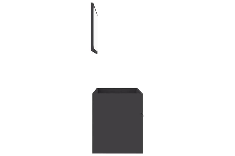 Badrumsmöbler set 2 delar svart spånskiva - Svart - Förvaring - Badrumsförvaring - Kompletta möbelpaket