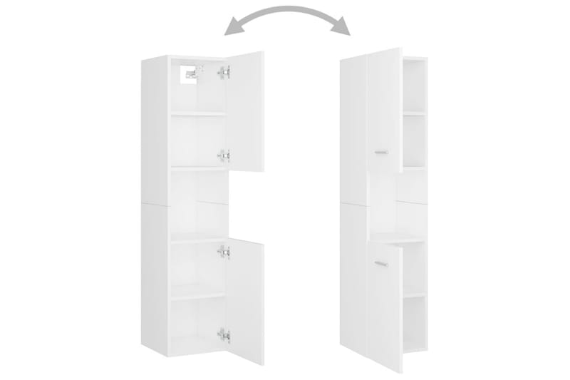 Badrumsmöbler set vit spånskiva - Vit - Förvaring - Badrumsförvaring - Kompletta möbelpaket