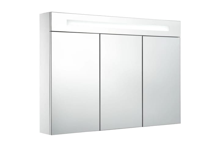 Badrumsskåp med spegel LED 88x13x62 cm - Vit - Förvaring - Badrumsförvaring - Spegelskåp