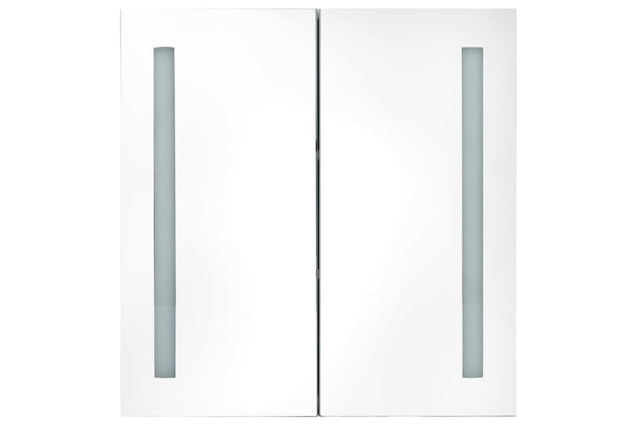 Badrumsskåp med spegel LED ek 62x14x60 cm - Brun - Förvaring - Badrumsförvaring - Spegelskåp