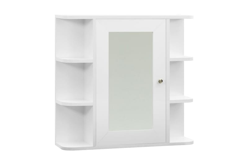 Spegelskåp för badrum vit 66x17x63 cm MDF - Vit - Förvaring - Badrumsförvaring - Spegelskåp