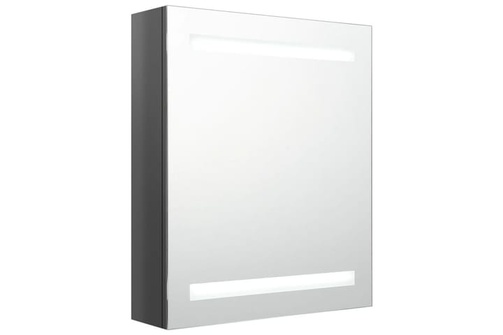 Spegelskåp med LED blank grå 50x14x60 cm - Grå - Förvaring - Badrumsförvaring - Spegelskåp