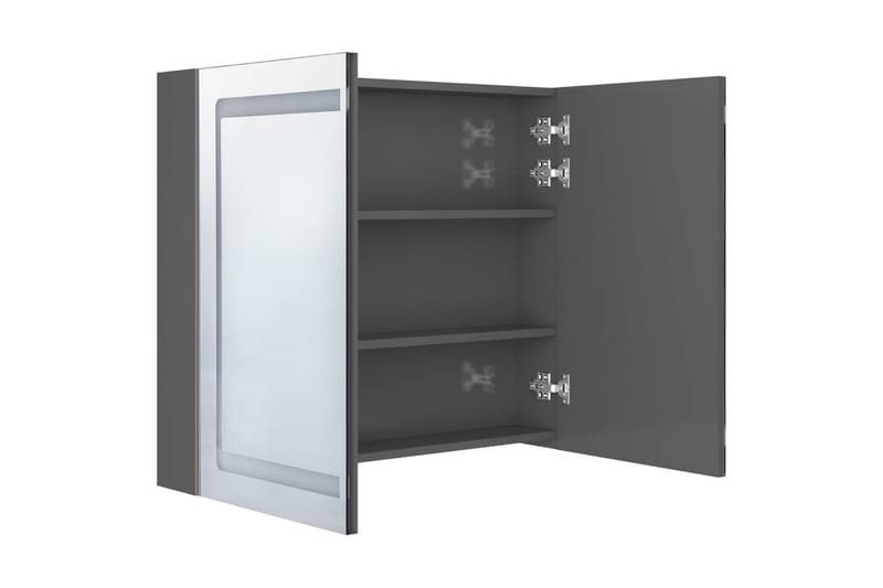 Spegelskåp med LED blank grå 80x12x68 cm - Grå - Förvaring - Badrumsförvaring - Spegelskåp
