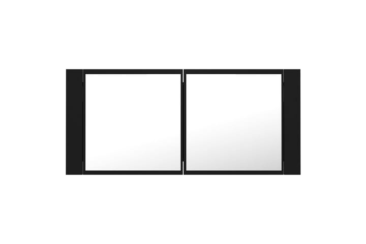 Spegelskåp med LED svart 100x12x45 cm - Svart - Förvaring - Badrumsförvaring - Spegelskåp