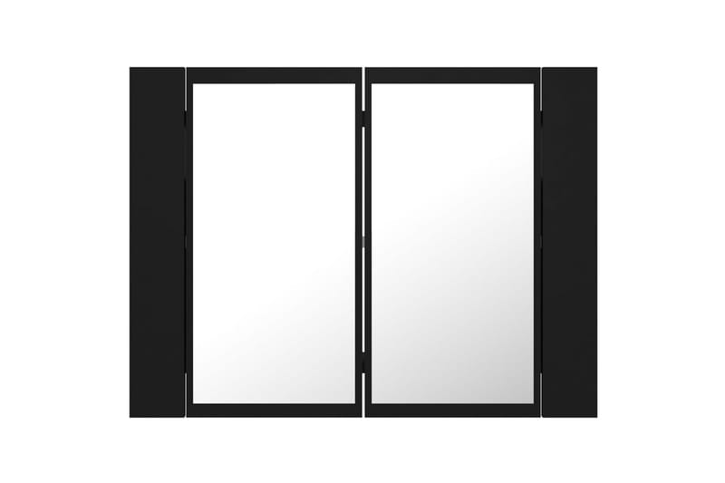 Spegelskåp med LED svart 60x12x45 cm - Svart - Förvaring - Badrumsförvaring - Spegelskåp