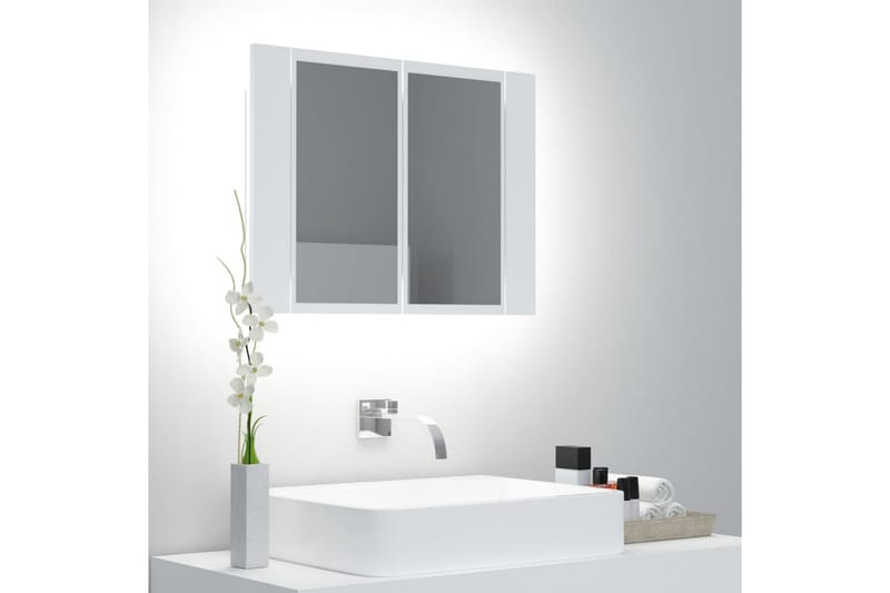Spegelskåp med LED vit 60x12x45 cm - Vit - Förvaring - Badrumsförvaring - Spegelskåp