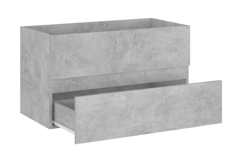 Badrumsskåp med inbyggt handfat betonggrå spånskiva - Grå - Förvaring - Badrumsförvaring - Tvättställsskåp & kommod