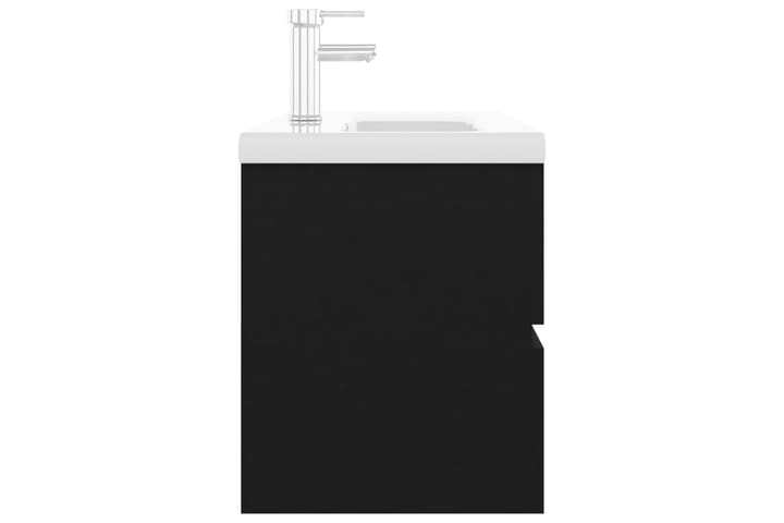 Badrumsskåp med inbyggt handfat svart spånskiva - Svart - Förvaring - Badrumsförvaring - Tvättställsskåp & kommod