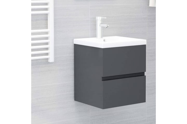 Tvättställsskåp grå 41x38,5x45 cm spånskiva - Grå - Förvaring - Badrumsförvaring - Tvättställsskåp & kommod