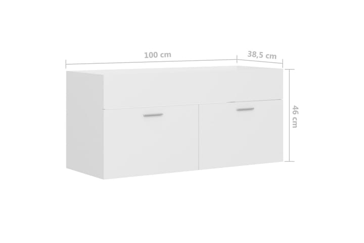 Tvättställsskåp vit 100x38,5x46 cm spånskiva - Vit - Förvaring - Badrumsförvaring - Tvättställsskåp & kommod