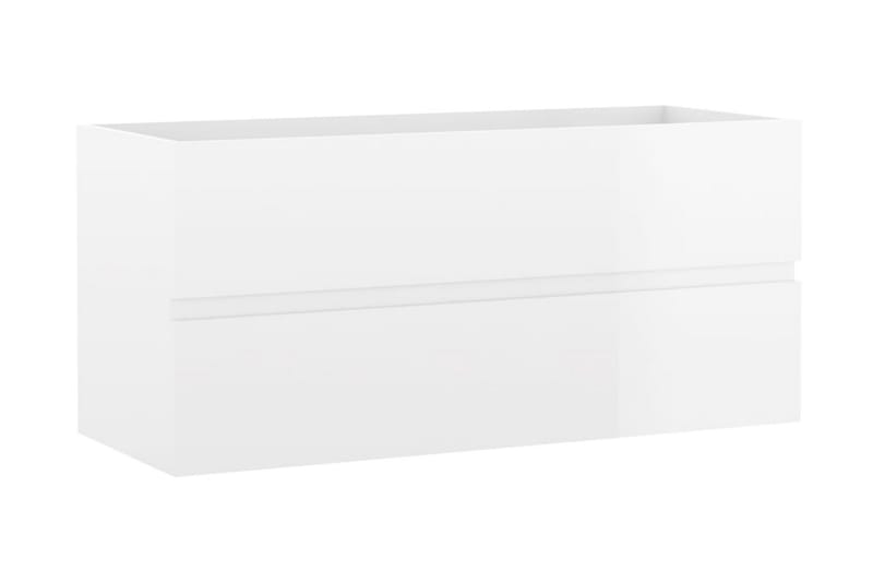 Tvättställsskåp vit högglans 100x38,5x45 cm spånskiva - Vit - Förvaring - Badrumsförvaring - Tvättställsskåp & kommod